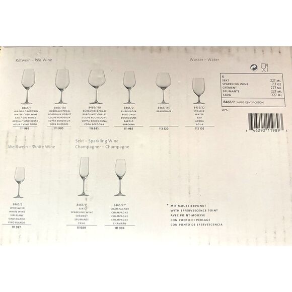 Schott Zwiesel Tritan Forte Sparkling Wine Glasses 7.7oz, Set of 6-NIB - Picture 11 of 12